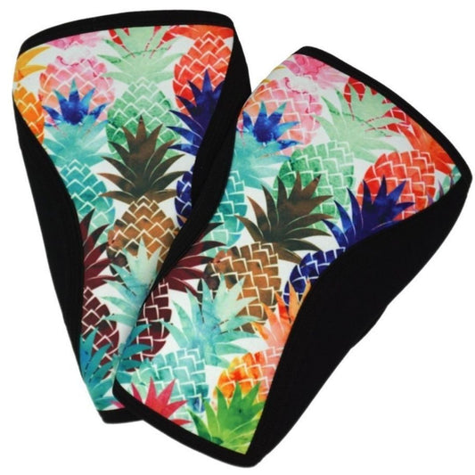 We've taken the pineapple design from our popular Pineapple straight weightliftng belt and put them on a matching set of knee sleeves. 