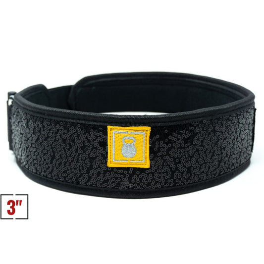 3" -  Petite Black Magic (Sparkle) Weightlifting Belt