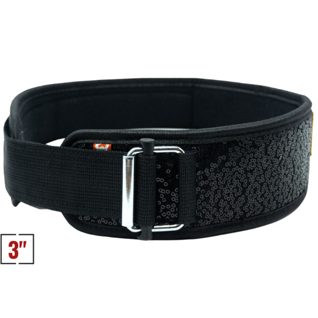 3" -  Petite Black Magic (Sparkle) Weightlifting Belt